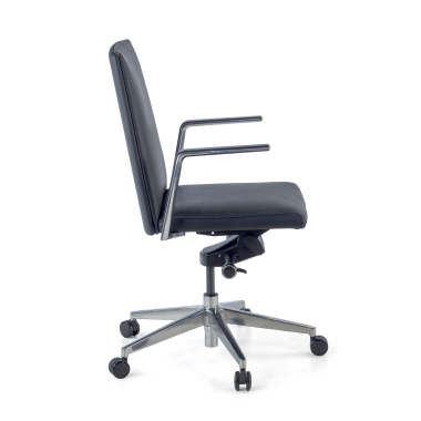 office chair black low back natural skin fixed armrests 4