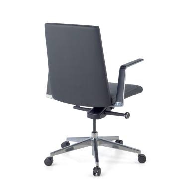 office chair black low back natural skin fixed armrests 10