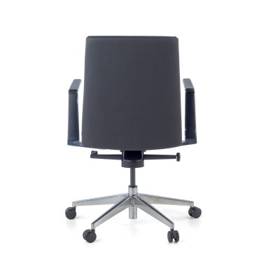 office chair black low back natural skin fixed armrests 8