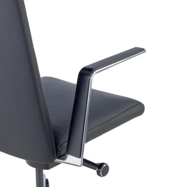 office chair black low back natural skin fixed armrests 6