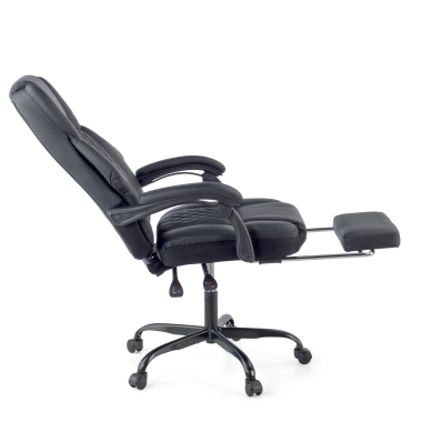 gaming chair black morgan synthetic leather movable armrests headrest cushion headrest extendable footrest 3