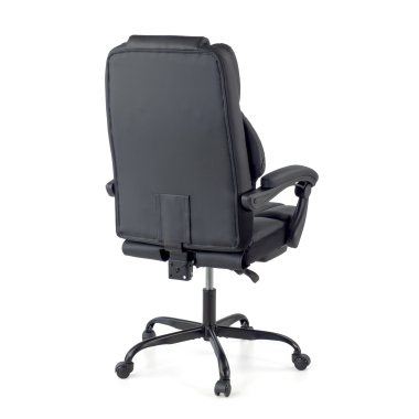 gaming chair black morgan synthetic leather movable armrests headrest cushion headrest extendable footrest 8