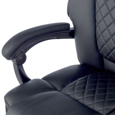 gaming chair black morgan synthetic leather movable armrests headrest cushion headrest extendable footrest 5