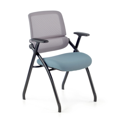 visitor chair blue chair mesh movable armrests 1