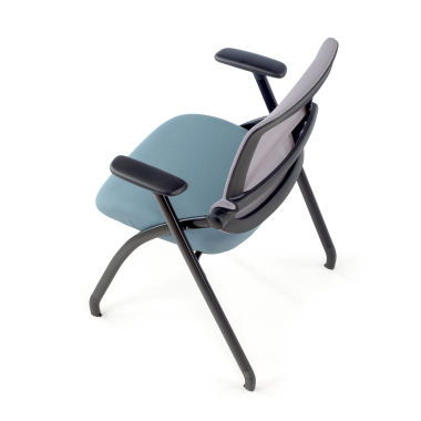 visitor chair blue chair mesh movable armrests 10