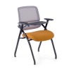 Smart folding chair for training, mesh backrest, stackable with wheels