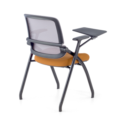chair with writing tablet orange with writing tablet mesh movable armrests 8