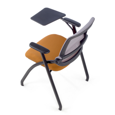 chair with writing tablet orange with writing tablet mesh movable armrests 10