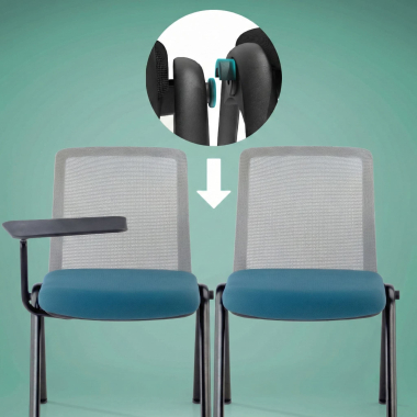 chair with writing tablet blue desk easel mesh no armrests 4