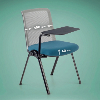 chair with writing tablet blue desk easel mesh no armrests 5