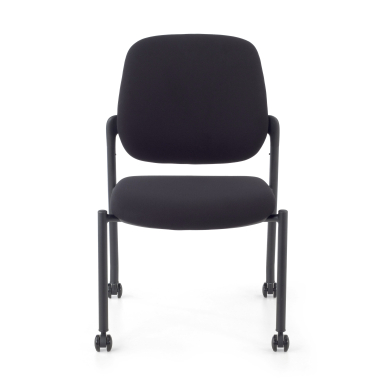visitor chair black without arms fabric no armrests 3