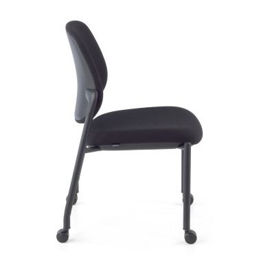 visitor chair black without arms fabric no armrests 4
