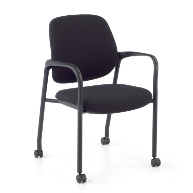 visitor chair black with arms fabric fixed armrests 1
