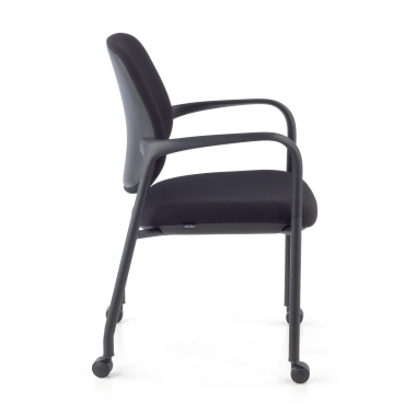 visitor chair black with arms fabric fixed armrests 4