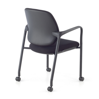visitor chair black with arms fabric fixed armrests 7