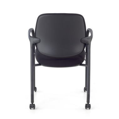 visitor chair black with arms fabric fixed armrests 8