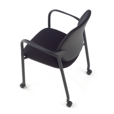 visitor chair black with arms fabric fixed armrests 9