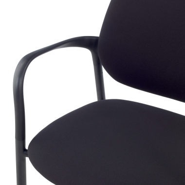 visitor chair black with arms fabric fixed armrests 6