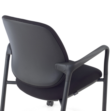 visitor chair black with arms fabric fixed armrests 5