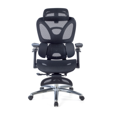 ergonomic chair black sense ultra mesh 4d adjustable armrests lumbar support headrest extendable footrest 6