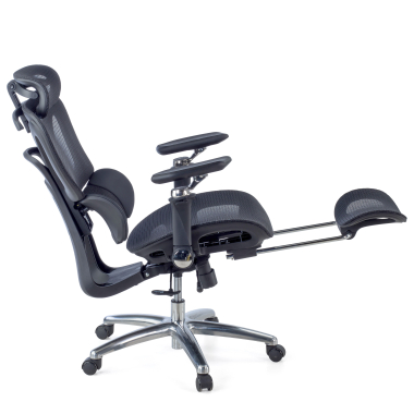 ergonomic chair black sense ultra mesh 4d adjustable armrests lumbar support headrest extendable footrest 8
