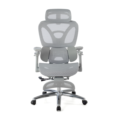 ergonomic chair gray sense ultra mesh 4d adjustable armrests lumbar support headrest extendable footrest 7