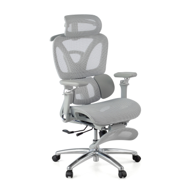 ergonomic chair gray sense ultra mesh 4d adjustable armrests lumbar support headrest extendable footrest 1