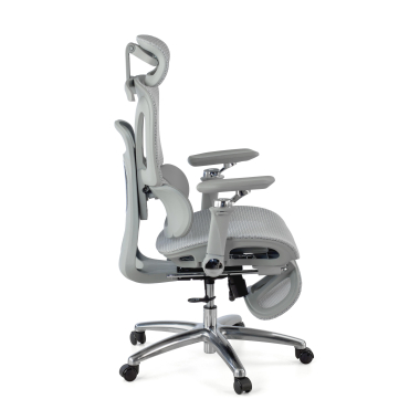 ergonomic chair gray sense ultra mesh 4d adjustable armrests lumbar support headrest extendable footrest 9