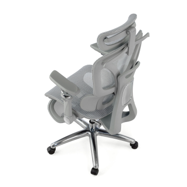 ergonomic chair gray sense ultra mesh 4d adjustable armrests lumbar support headrest extendable footrest 12