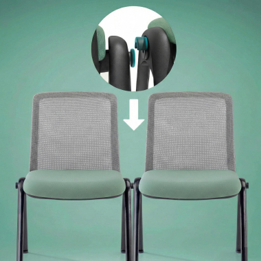 visitor chair green dora mesh no armrests 3