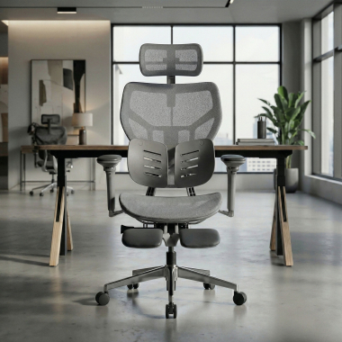 ergonomic chair gray erghos x3 mesh 5d adjustable armrests double lumbar support headrest 2