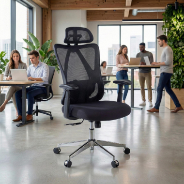 ergonomic chair black matrix mesh movable armrests lumbar support headrest 2