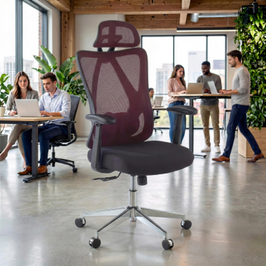 ergonomic chair red matrix mesh movable armrests lumbar support headrest 2
