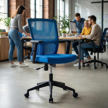 swivel chair blue pivot mesh 1d adjustable armrests 2