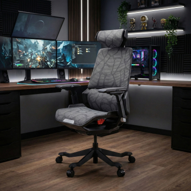 gaming chair gray blooddragon mesh 6d adjustable armrests lumbar support headrest 2