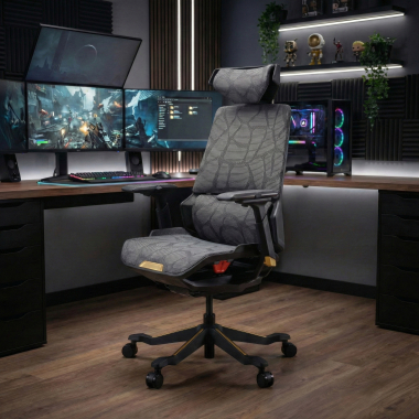 gaming chair yellow blooddragon mesh 6d adjustable armrests lumbar support headrest 2