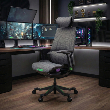 gaming chair green blooddragon mesh 6d adjustable armrests lumbar support headrest 2