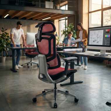 ergonomic chair red valkyr mesh 4d adjustable armrests double lumbar support headrest 2