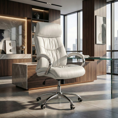office chair white everest synthetic leather upholstered armrests 2