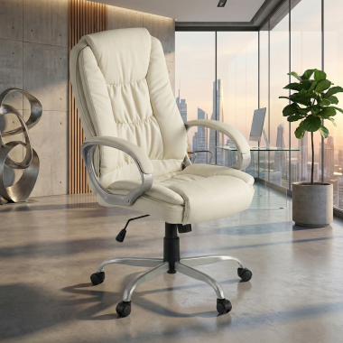 office chair white baltimore synthetic leather upholstered armrests 2