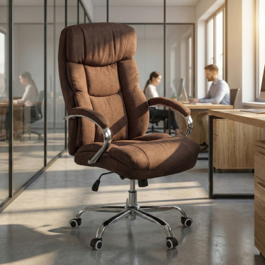 office chair brown harmony fabric upholstered armrests 2