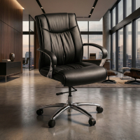 Atlanta office chair, low back, genuine leather