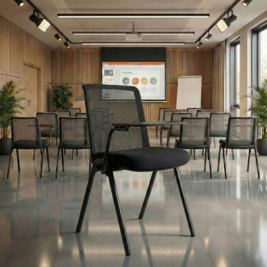 chair with writing tablet black desk easel mesh no armrests 2