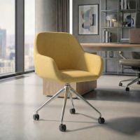 Meeting chair with castors Greta, aluminium base