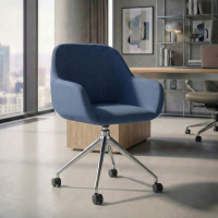 Meeting chair with castors Greta, aluminium base