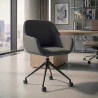 Meeting chair with castors Greta, aluminium base
