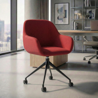 Meeting chair with castors Greta, aluminium base