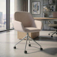 Meeting chair with castors Greta, aluminium base