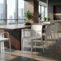 Loop armchair for hospitality, wide seat