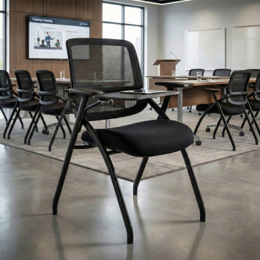 chair with writing tablet black with writing tablet mesh movable armrests 2